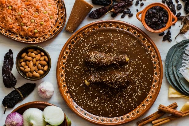 What is traditional mole made of